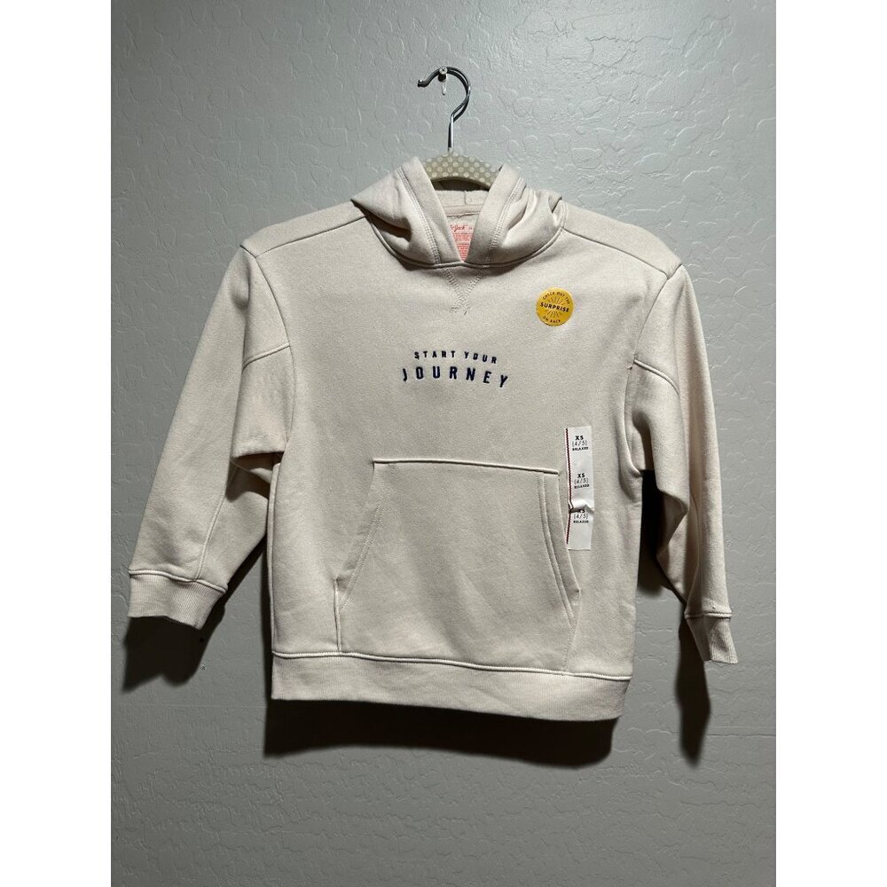 Cat & Jack kids' pullover hoodie kangaroo pocket and "START YOUR JOURNEY XS 4/5